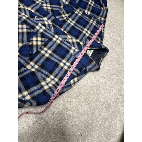 VTG Northwest Territory Flannel Shacket Men's Medium Plaid Navy Blue - Picture 7 of 8